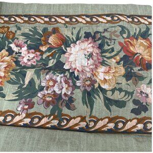 Vintage Pillowcase Fortunoff Green Floral Dan River Standard Size Cotton Blend